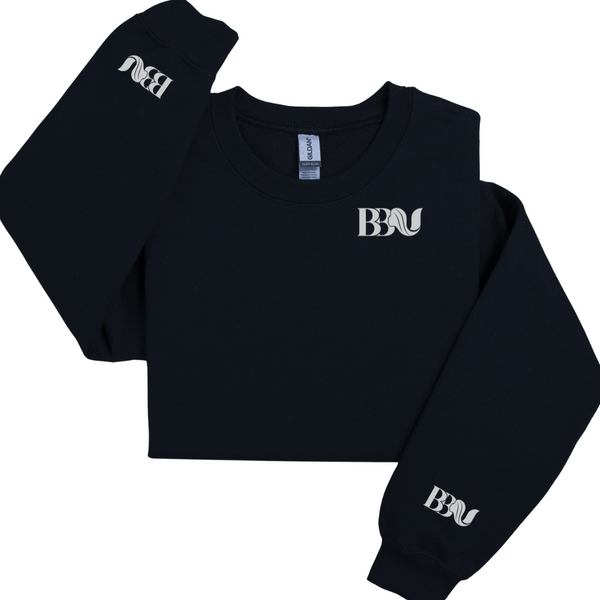BBU Organic Black Sweatshirt with sleeve print