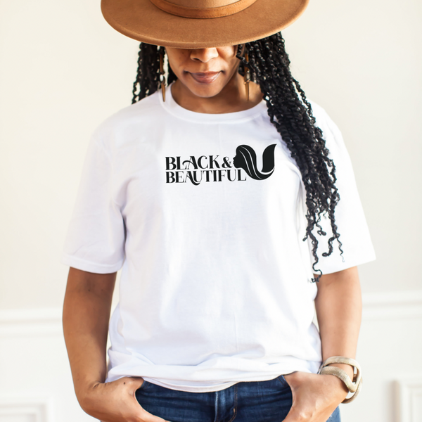Black & Beautiful U Black Logo Tee, Black woman T shirt, Black woman gift